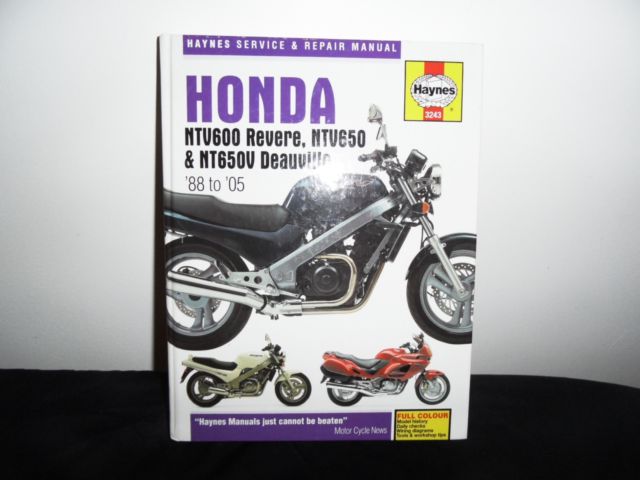 Honda NTV600 Revere NTV650 and NT650V Deauville 1988 – 2005Haynes